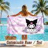 Custom Text Beach Towel, Soft Absorbent Swimming Multi-use TowelKuromi