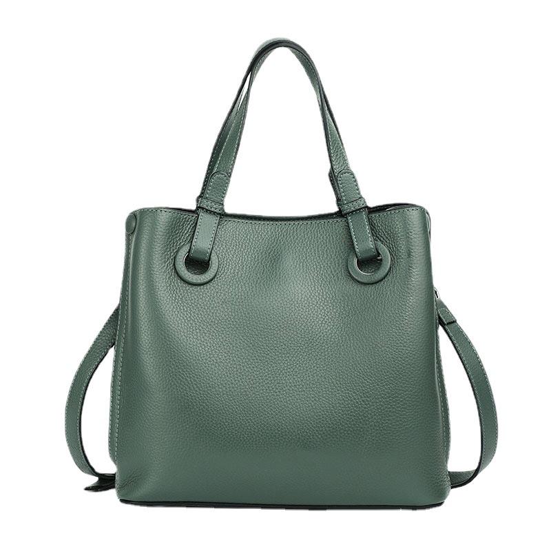 Qian Dian Women's 2025 Trendy Bucket Bag: Soft Leather, Large Capacity, Fashionable Crossbody & Shoulder Bag