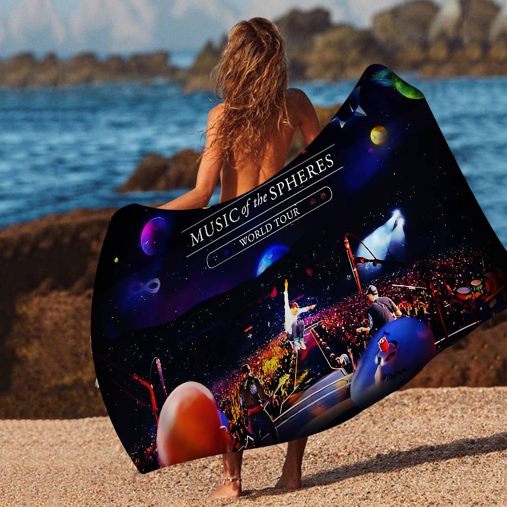 Известный винтажный пляжный полотенце из микрофибры для группы C-Coldplay, впитывающее, быстросохнущее, мягкое, для йоги, плавания, альпинизма