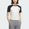 Adidas Graphic Raglan T-Shirt Women Tops Han-Jade-White Black KC0973