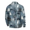 Camisa Masculina de Moda para Halloween com Botões e Manga Longa
