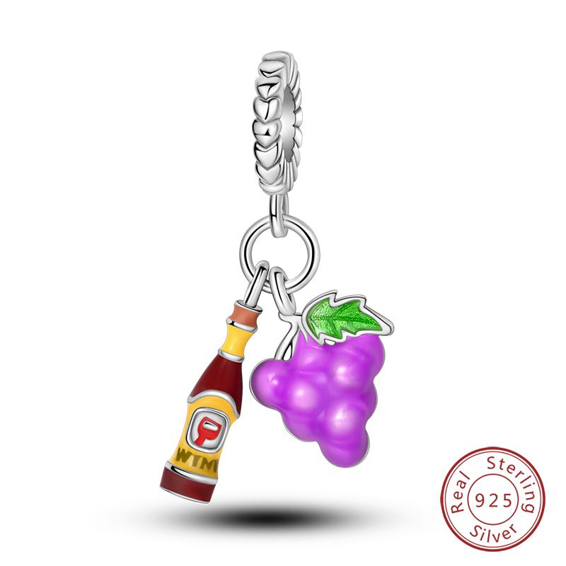 Copper Little Bear Soft Candy Coffee Strawberry Cake Afternoon Tea Charms Beads Fit Qikaola Bracelets Diy Jewelry