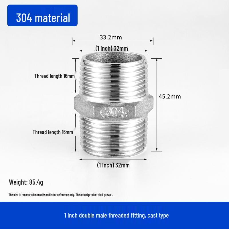 Stainless Steel Extended Reducing Coupling 6-Point to 4-Point Faucet Pipe Fitting