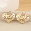 Trendy Gold Plated Hollow Out Heart Hoop Earrings For Women  Jewelry Accessories Wedding Birthday Gift