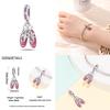 Authentic Original 100% Copper Metal High Heels Wine Glass Lipstick Charm Bead Components Compatible With Women Bracelets Do It Yourself High Quality