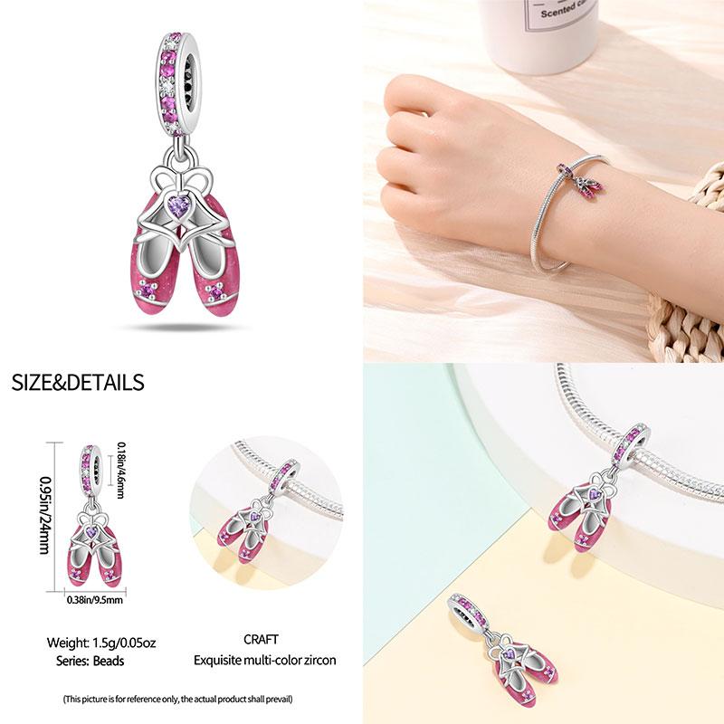 Authentic Original 100% Copper Metal High Heels Wine Glass Lipstick Charm Bead Components Compatible With Women Bracelets Do It Yourself High Quality