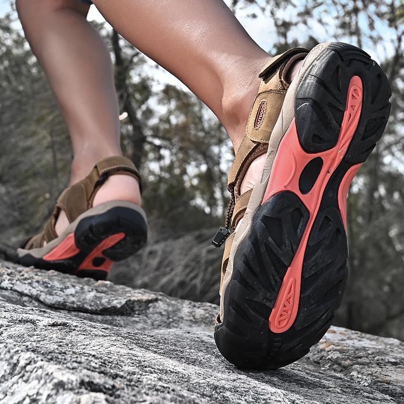 Summer Men Genuine Leather Sandals Men Beach Sandals Outdoor Sandals For Men