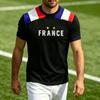 Men Crew Neck Short Sleeve Pullover T Shirt with Football Print Casual Fit Top for Sports and Fans France Theme