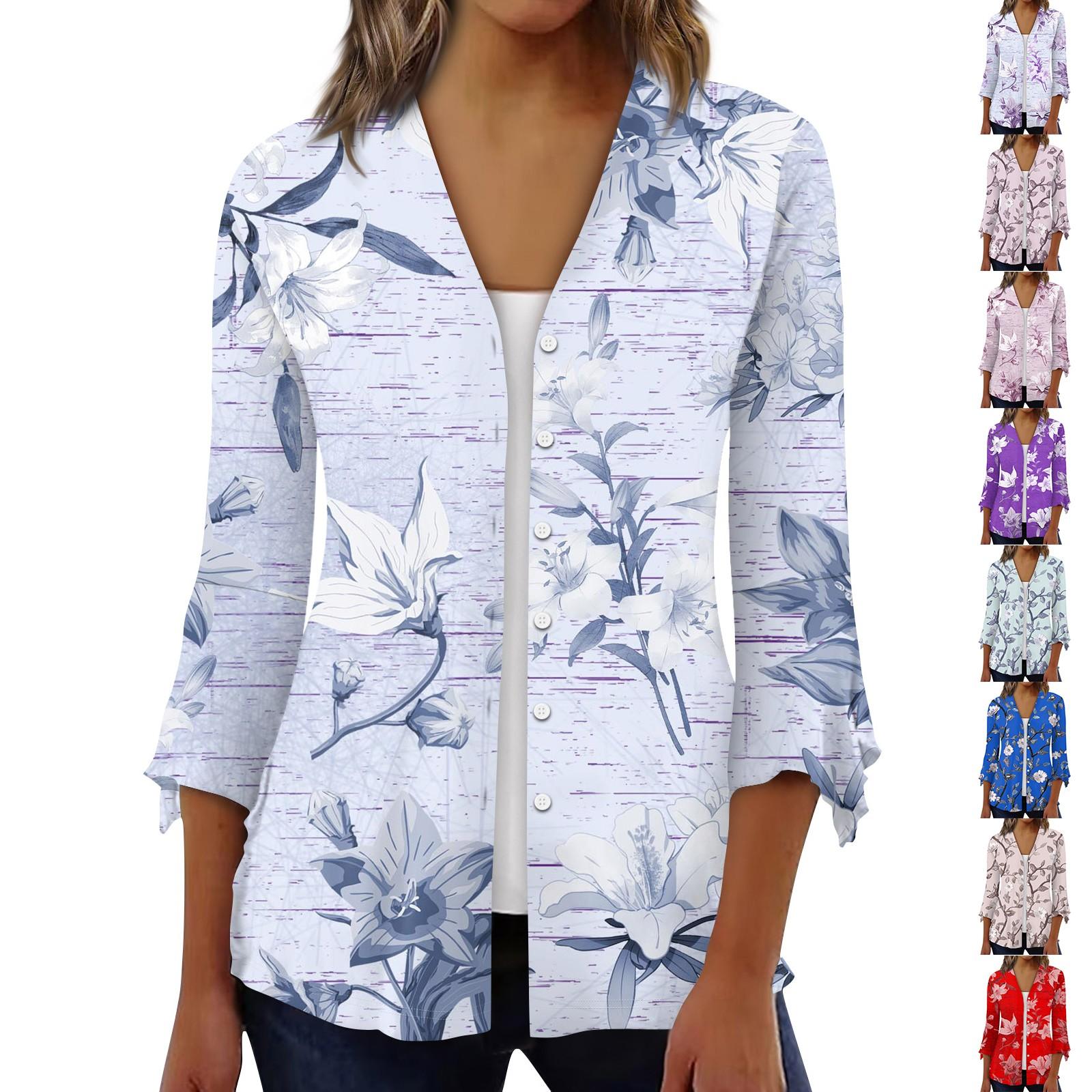 

Женская рубашка, блузка, верхняя одежда с принтом, рукав 3/4, повседневные праздничные базовые топы на пуговицах XXL