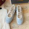 Flat-bottomed Silver Ballet Mary Jane Single Shoes Women's Shoes Spring and Summer New Soft-soled Casual Shoes