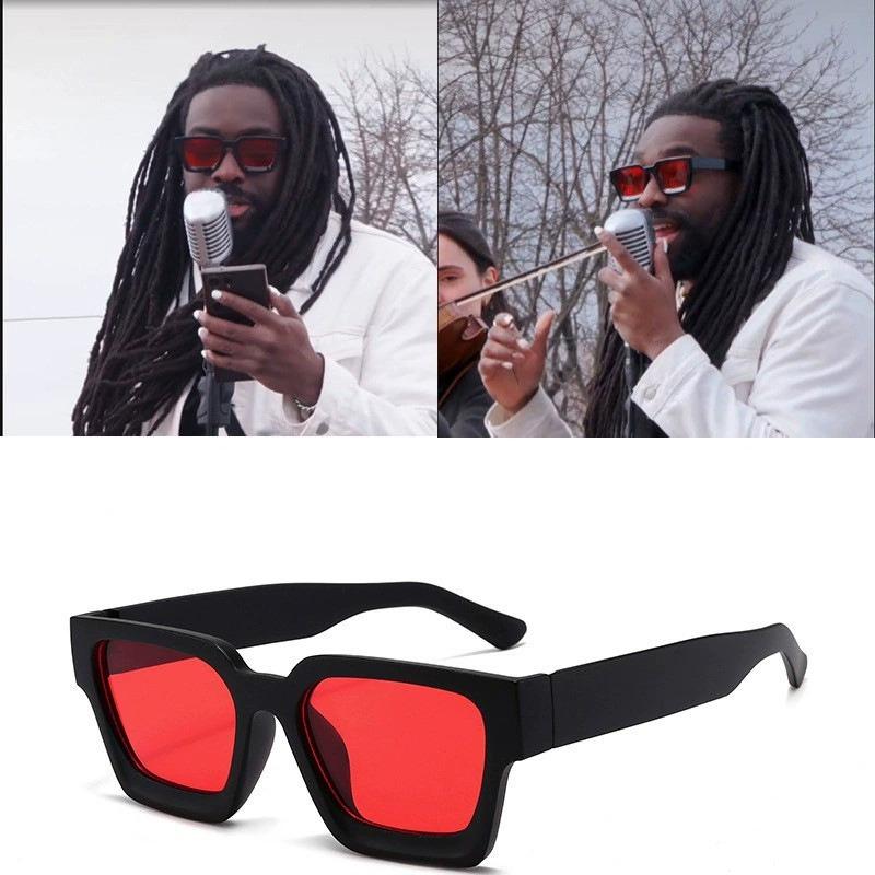 Men Square Frame Sunglasses 2026 Luxury Brand Designer Sun Glasses Retro Trendy Shades UV400 Texture Thick Edge Sunglasses