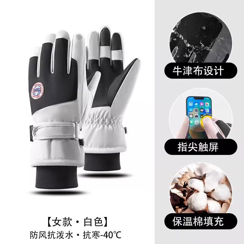 New ski warm gloves for men and women outdoor riding fleece thickened cold and windproof electric vehicle motorcycle