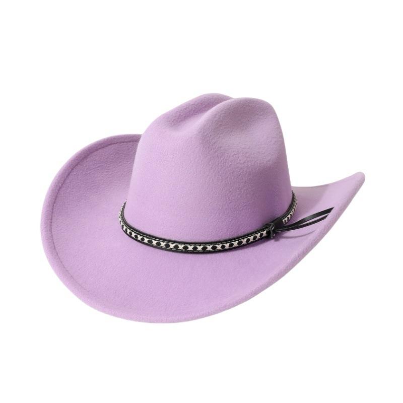 Exclusively for export, fashionable cowboy hats for men and women, unisex style, new European and American wool felt hats for stage use