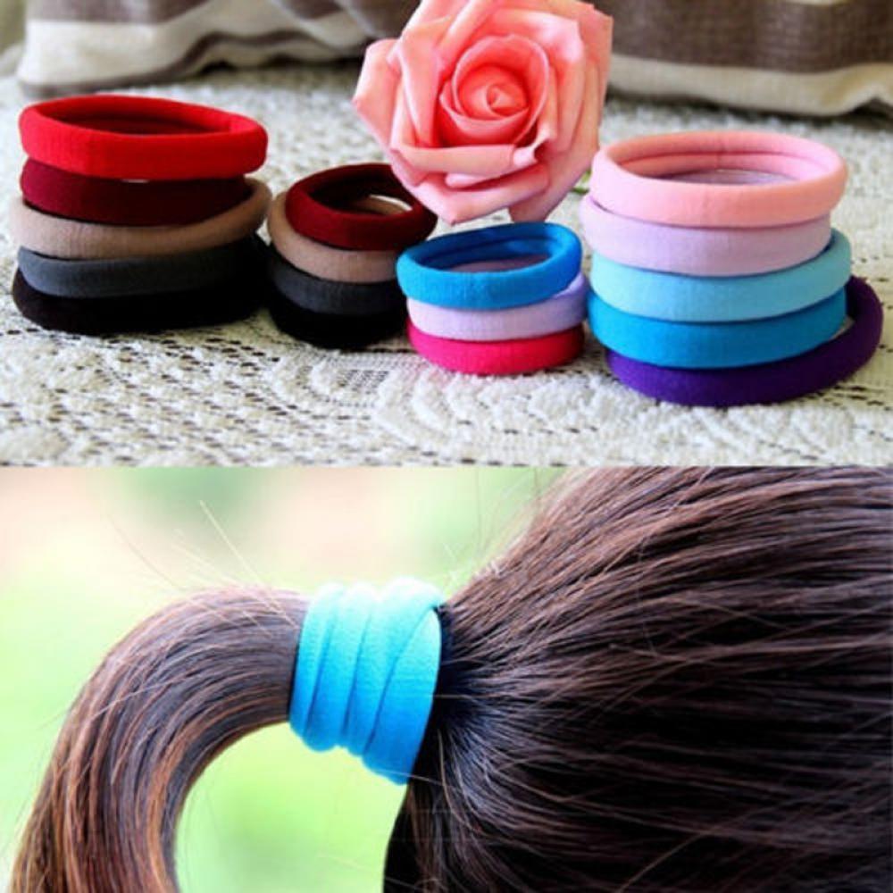 10 PCS Fashion Elastic Women Candy Color Hairband Ponytail Holder Hair Rope