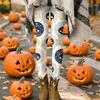 Women's Halloween Printed Stretchy Leggings Pants for Cozy Casual Home Wear
