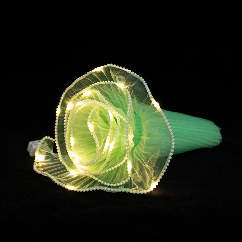 28cm X 2 Meter Flower Wrapping Paper Lace Mesh Pearl Wave Gauze Bouquet Packaging Lotus Leaf Lining Pleated Edge