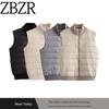 Za Export New Arrival Women's Clothing ZR Fashion Style Fashion All-Match Casual Stripes Cotton Towel Needle Patchwork Zipper Vest