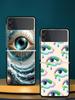 Fashion Eyelashes Eyes Hard PC Phone Case For Samsung Galaxy Z Flip 7 6 5 4 Black Cover For Galaxy Z Flip3 Foldable Fundas Shell