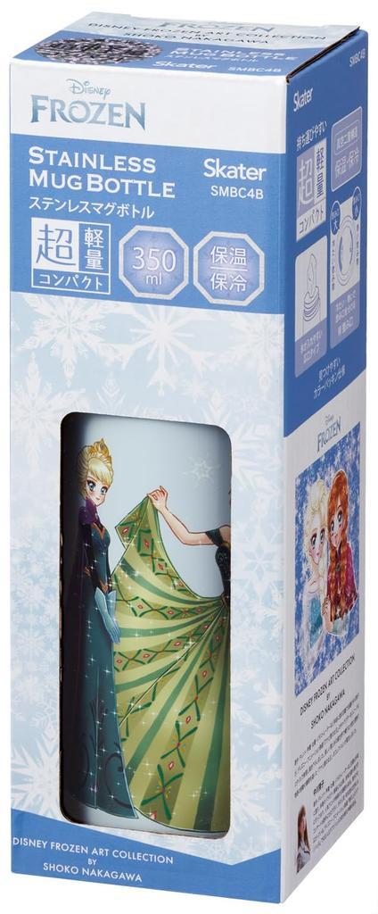 Skater Stainless Steel Mug Keeps Hot or Vacuum Disney Frozen x Shoko Nakagawa Bottle, 350ml, Cold, Insulated, Design, Girl's, SMBC4B-A