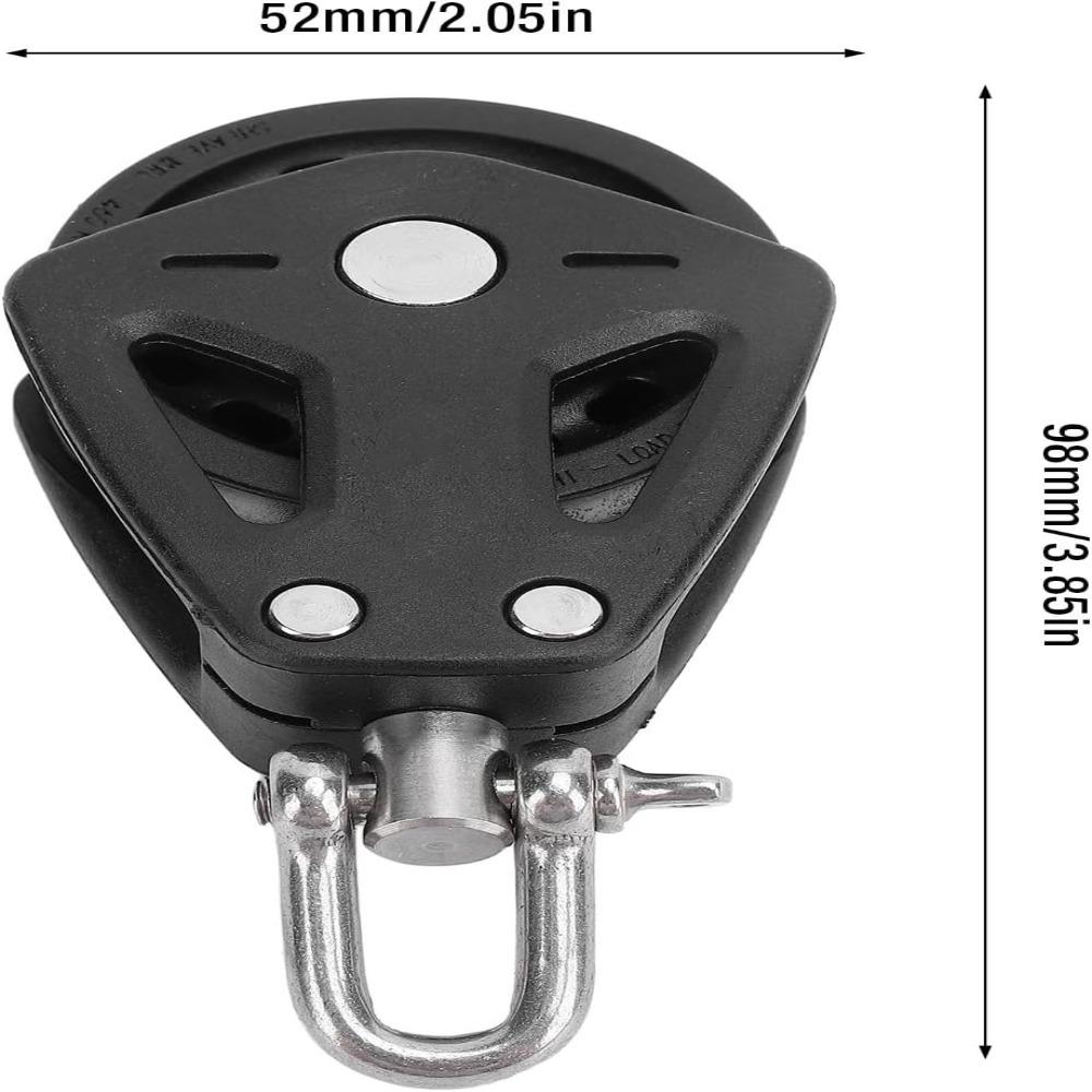 Durable Marine Pulley Black Low Friction Pulley Heavy Duty Pulley Canoe Marine Hardware Swap