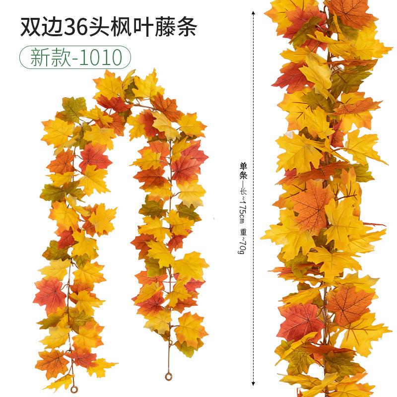 Fleur Artificielle Simulation Feuille d'Érable Vigne Européenne et Américaine Saison de la Récolte Enroulement Vigne de Simulation Décoration Extérieure Feuille d'Érable de Simulation