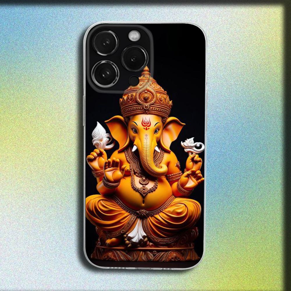 

Ganesh Elephant God Phone Case For iPhone 16,15,14,13,12,11 Plus,Pro,Max,XR,XS,X,Plus,SE,Mini Transparent Soft Cover iPhone13