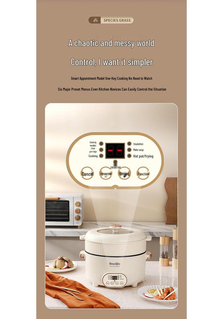 110V US Standard Multifunction Electric Pot: Hot Pot, Grill, Stir-fry, Shabu-Shabu - All-in-One Compact Cooking Solution