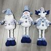 Long Leg Christmas Plush Doll Standing Santa Snowman Reindeer Figure with Stretchable Leg for Holiday Winter Home Decoration
