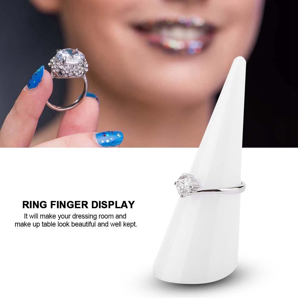5 Stück Einzel-Finger-Display Halter Vitrinenständer Schmuck s (Weiß)