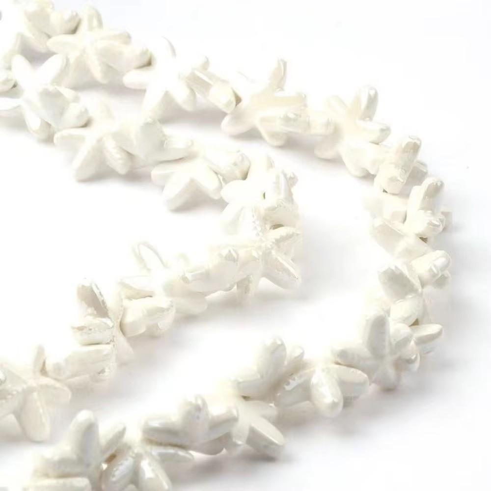 Starfish Shape Starfish Beads Handmade Craft Large Hole Beads Ceramic Beads  Earrings Making