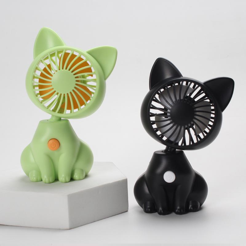 Battery-Powered Cute Cat Handheld Fan, Portable ABS Electric Fan.