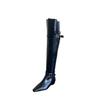 2025 Autumn and Winter New Big Tube Circumference Stacking Boots Thick Heel Pointed Belt Buckle High Tube Knight Boots Spice Girl Wide Tube Boots