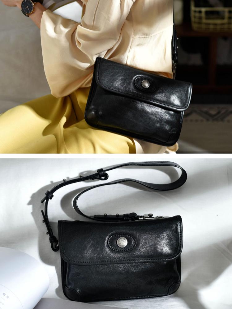 Johnature Geantă Mic Personalizată de Stradă din Piele Naturală Genți de umăr versatile retro din piele de vacă