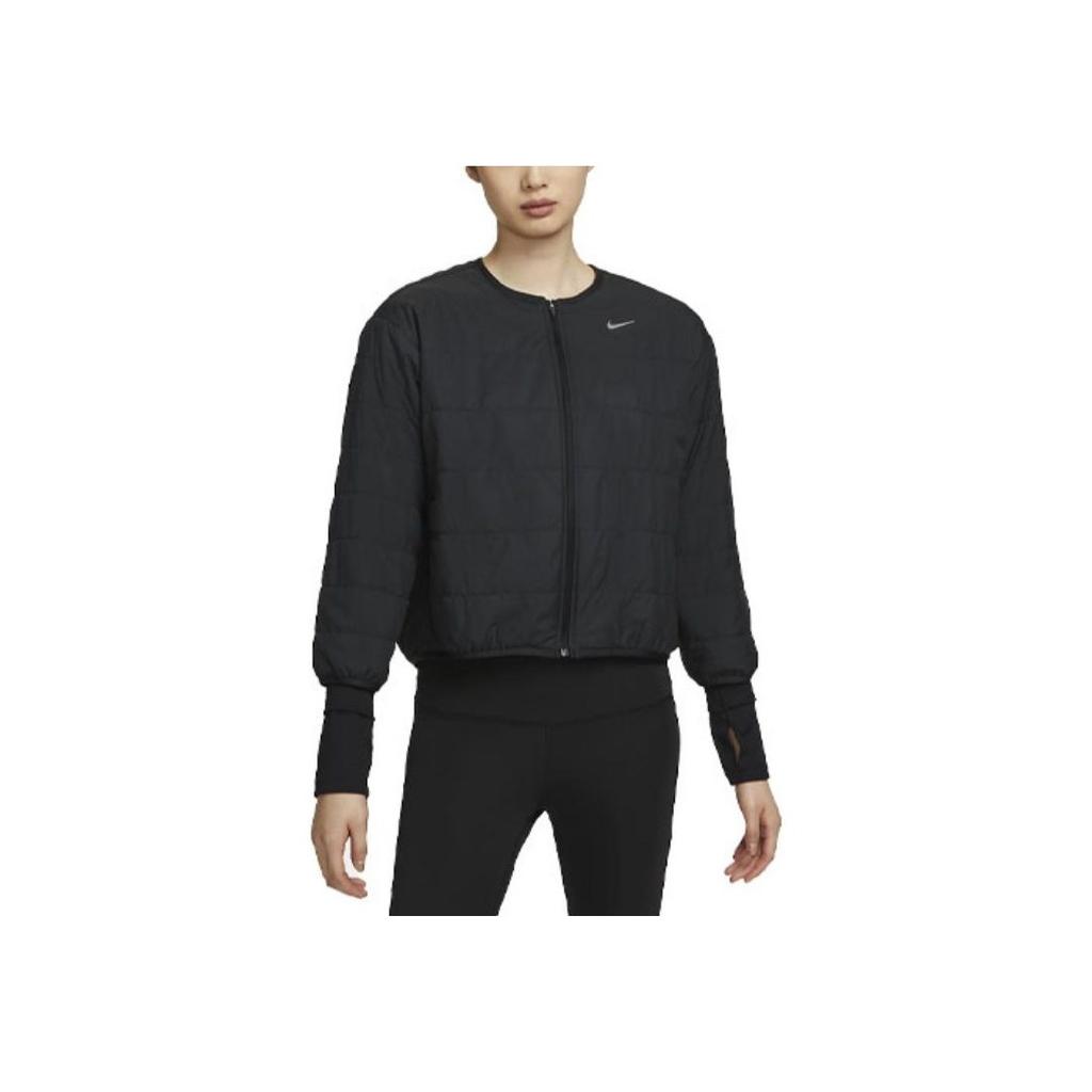 Nike Logo Crew Neck Long Sleeve Jacket Women Jacket Black FB7512-010