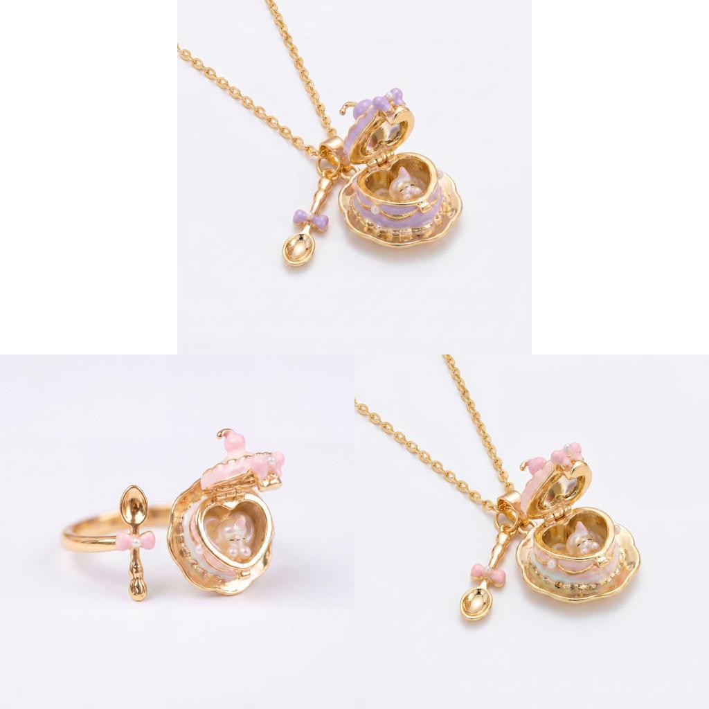 Cartoon Heart Shaped Pendant Necklace With Gold Plating For Casual Wear