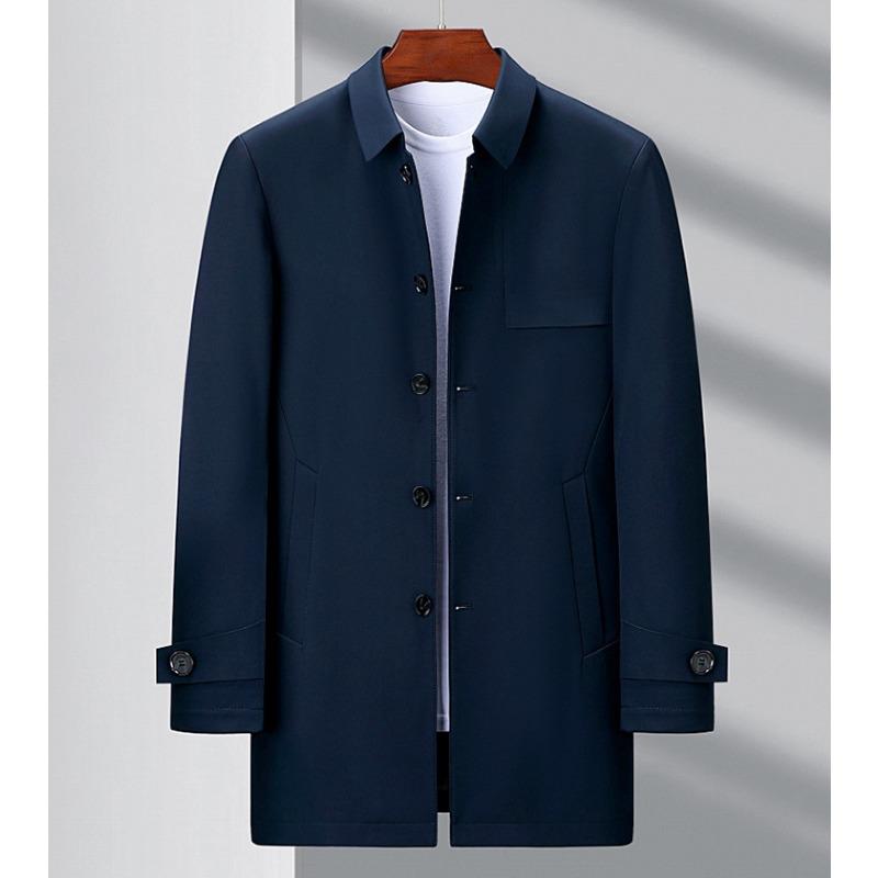 

Мужская ветровка из шелка Mulberry, весна-осень, деловая повседневная куртка средней длины для пап среднего возраста 195