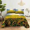 Sunflower Bed Sheets and Pillowcases for Single Double Beds Bedsheets Set with Pillow Case 2pcs 3pcs Queen Full Size 3D Soft