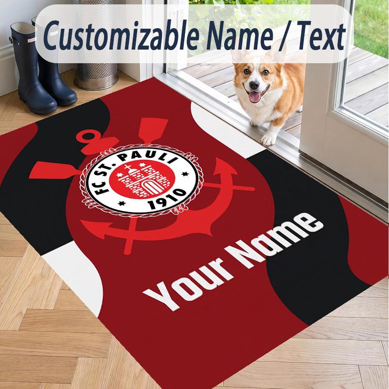 Custom Text Printed Rug FC St. Pauli Non Slip Floor Carpet For Home Room Decor