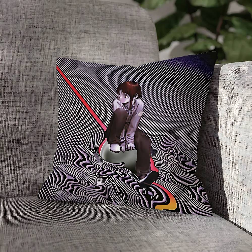Lain Iwakura S-Serial Experiments Pillow Case For Sofa Decor Car Office Room Printing Cushion Cover Decorations and Protector