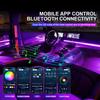 10/14/18 in 1 Led Car Ambient Lights Bluetooth App Control Acrylic Fiber Optic Strip RGB 64 Color Atmosphere Decorative Lamp 12V