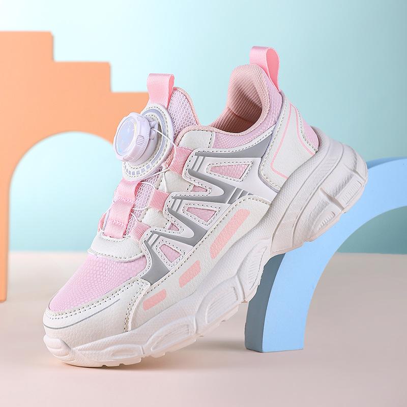 2025 Spring and Autumn Running Shoes Little White Shoes Mesh Girls New Summer Casual Hollow Girls Shoes Children