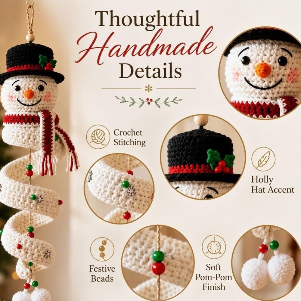 Soft‑Yarn Snowman Spiral Crochet DIY Kit Handmade Gift DIY Crochet Santa Claus Decor Holiday Party