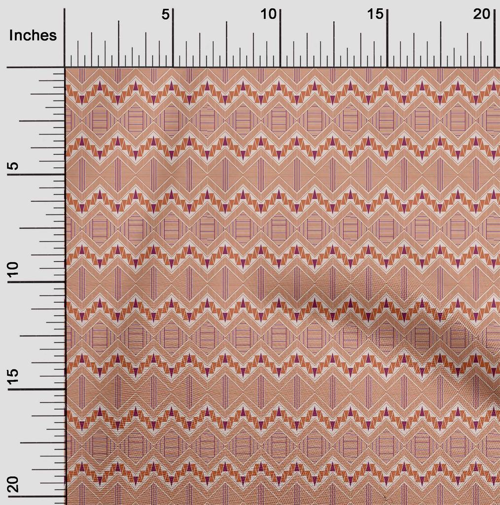 oneOone Cotton Flex Fabric Chevron & Triangle Geometric A  Printed Craft Fabric BTY 40 Inch