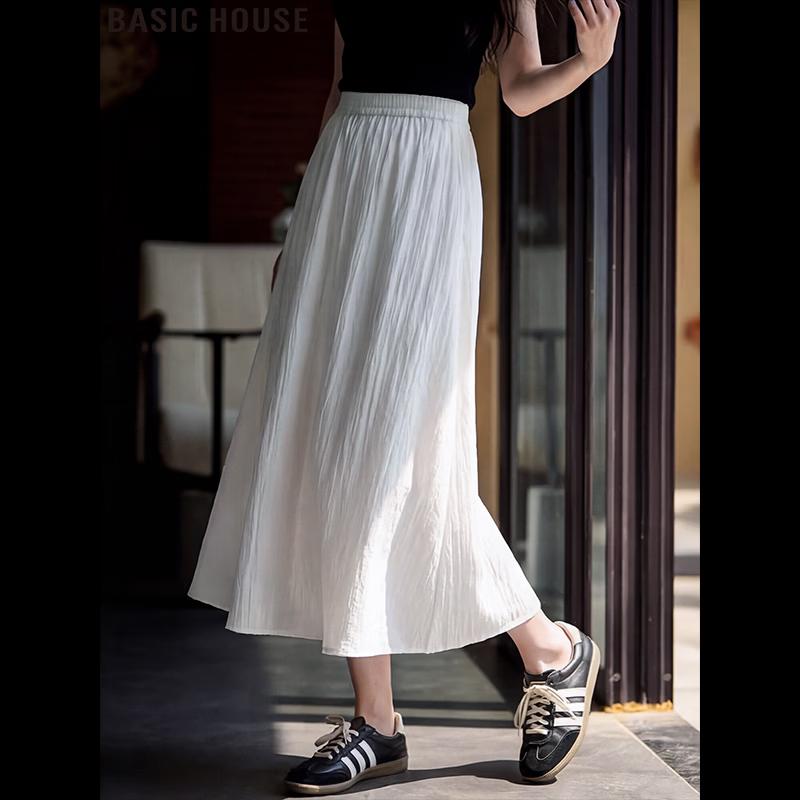 Basic House Women s A-Line High-Waist Casual Skirt L