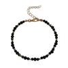 Nouvelle arrivee: Ensemble collier et bracelet faits main en perles de cristal noir pour femmes avec perles dorées - Élégant, Polyvalent, Style Célébrité