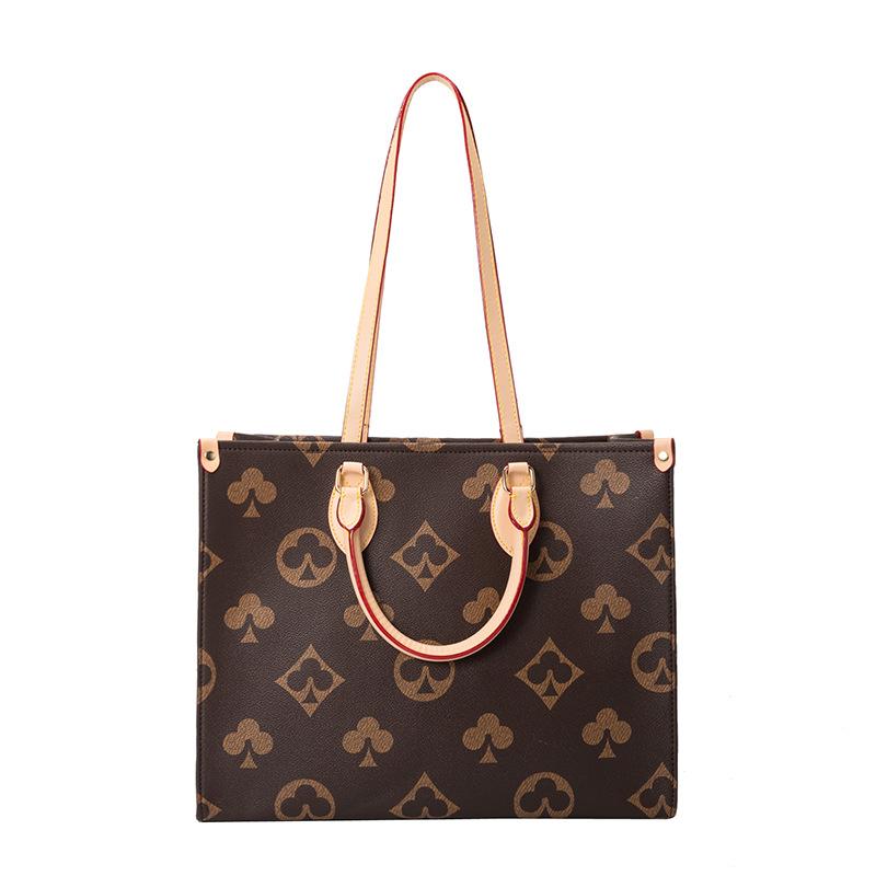 

New women s bag large-capacity retro printed tote bag texture versatile work commuter bag portable shoulder bag Large