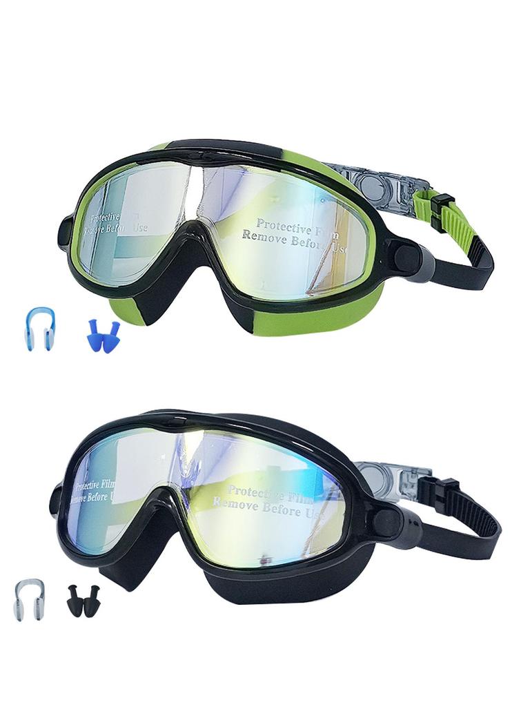 High-Definition, Anti-Fog, Waterproof Swimming Goggles with Earplugs for Adults