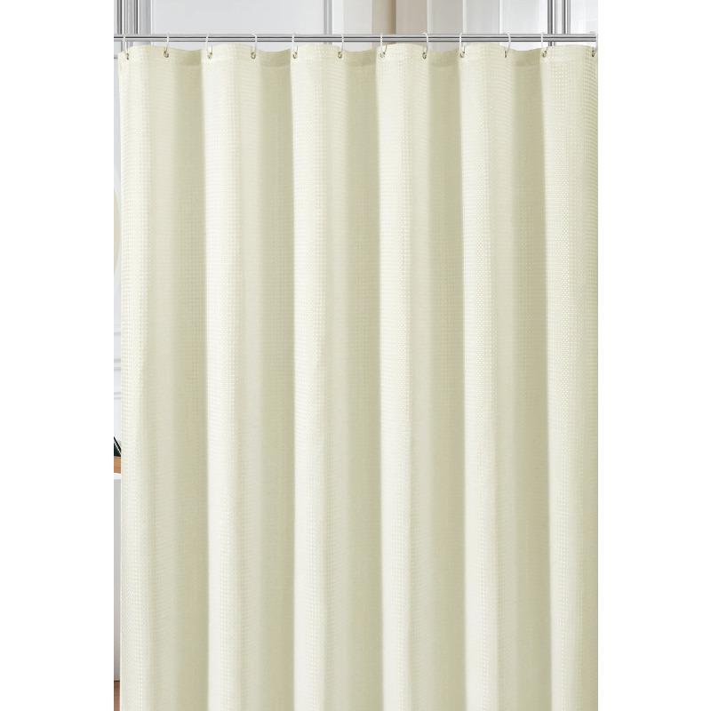 

Однотонная Водонепроницаемая и Защищенная от плесени Полиэстеровая Занавеска для душа Ванная Ванная Комната Ткань для занавески для душа без пробивания отверстий 90x180cm бежевый