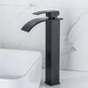 Black Stainless Steel Basin Faucet Waterfall High Style Wash  And Cold Mixer Faucets Sink Faucets Countertop Installation