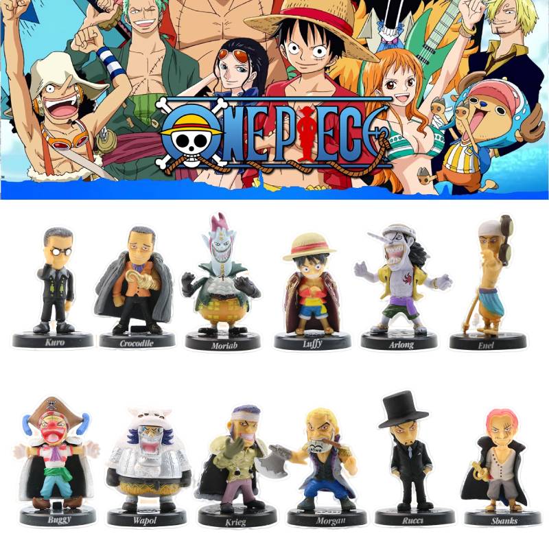 12pcs One Anime Piece Luffy Figure Model Toy Ornament Decor Gift Collection Set